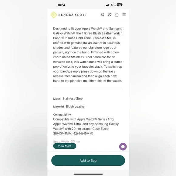 Kendra Scott Filigree Leather Watch Band - Picture 11 of 11